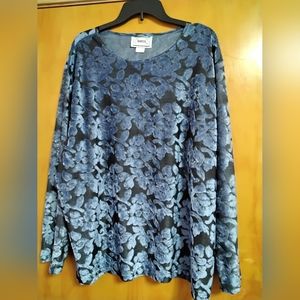EUC Burnish Black and Blue Womens Top Size 26/28